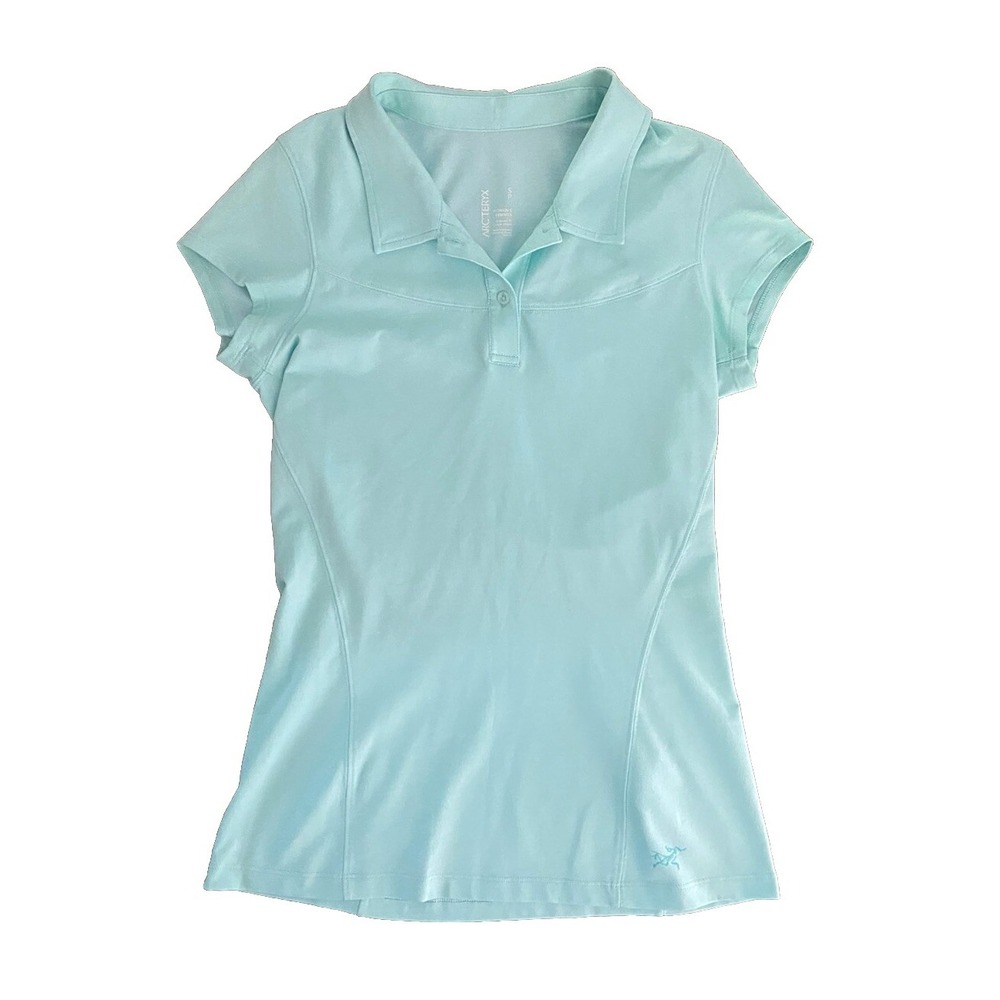 ArcTeryx Womens Sea Green Polo Shirt Small Relaxed Fit Short Sleeve Outdoor Top